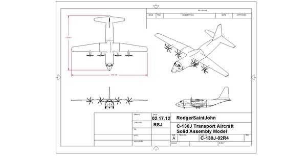 dwg c-130j aircraft solid assembly - C-130J (Rev) Aircraft Solid Assembly Model by RodgerSaintJohn